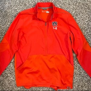 Auburn Under Armour Team Issued Sideline Orange Long Sleeve 1/4 Zip Pullover